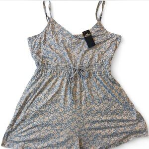 Hollister Blue Floral Smocked Romper NWT Large